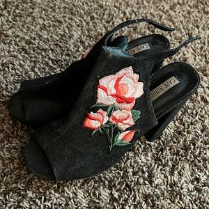 Black rose heels